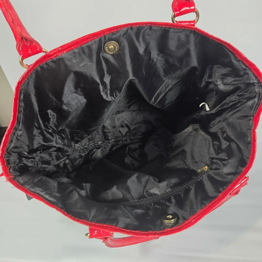 Ed Hardy Christian Audigier Tote Bag Vintage Black Red Croc Tattoo Graphic Y2K